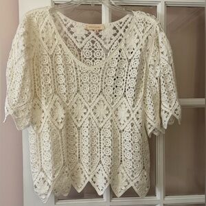 White lace crochet blouse by Solitaire